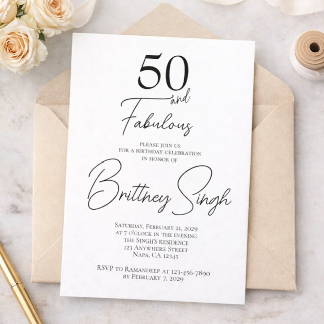 50 et Fabuleux | Invitation pour une fête d'annive (Créateur téléchargé)