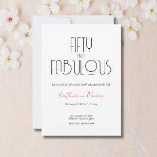 50 et Fabuleux   Invitation pour une fête d'annive