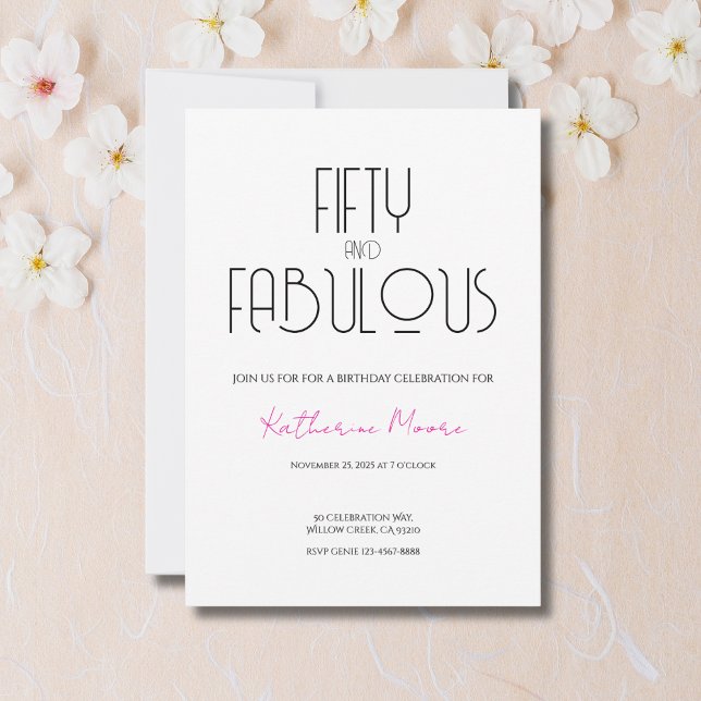 50 et Fabuleux | Invitation pour une fête d'annive (Créateur téléchargé)