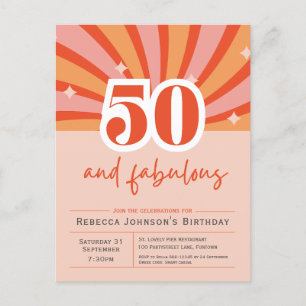 50 et fabuleux Retro 50e anniversaire Invitation