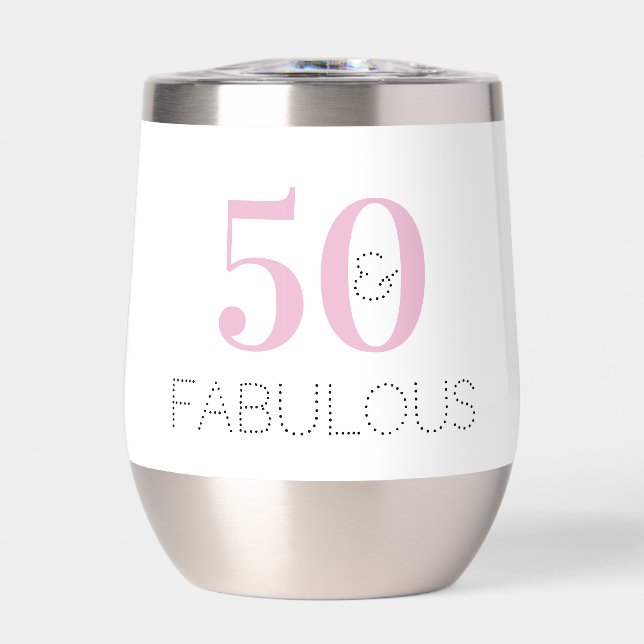 50 et fabuleux rose moderne fête d'anniversaire Fa (Avant)