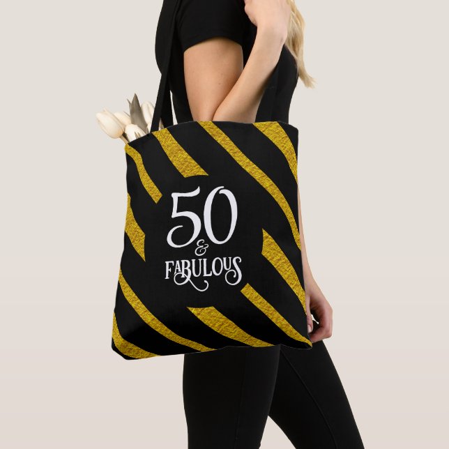 50 et fabuleux Sac fourre-tout noir et or (De près)