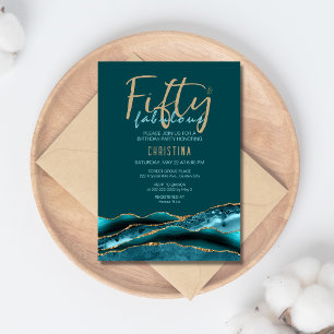 50 et Fabuleux Turquoise Agate Or 50e Invitation d