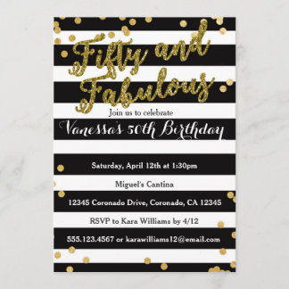 50 et Fabulous 50e anniversaire invitation