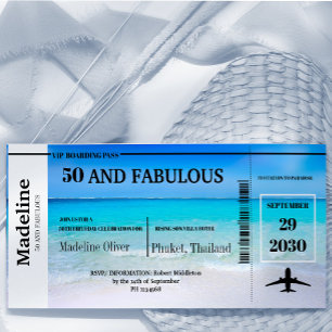 50 et Fabulous Boarding Pass Destination Anniversa