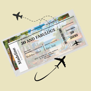 50 et Fabulous Destination Boarding Pass Anniversa
