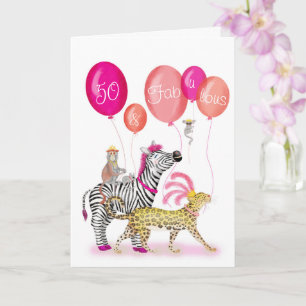 50 et Fabulous glamour animaux carte d'anniversair