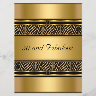 50 et Fabulous Gold Anniversaire Invitation