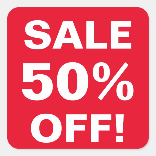 50 % Étiquette de prix hors vente pour magasin de  (Devant)