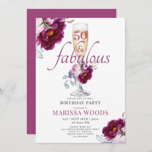 50 Fabuleux Champagne Floral Invitation Anniversai