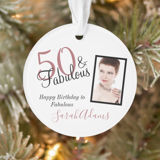50 & Fabuleux nuances noires Acrylique d'anniversa (Arbre)