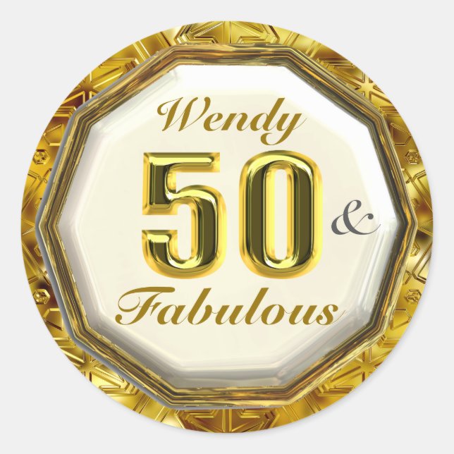50 & Fabuleux Stickers Gold Sparkling (Devant)