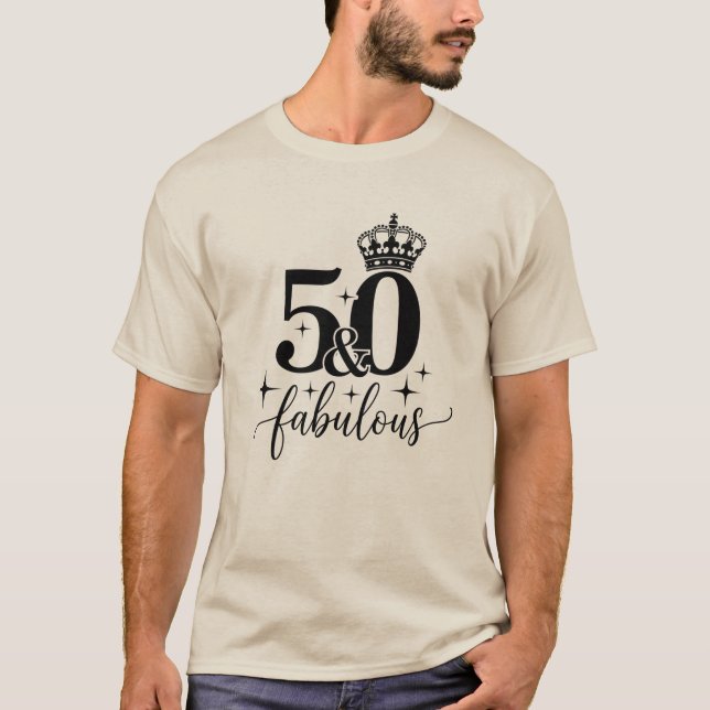 50 & Fabulous Crown 50th Birthday Men's T-Shirt (Devant)
