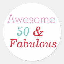 50 & Fabulous Sticker 50th Birthday
