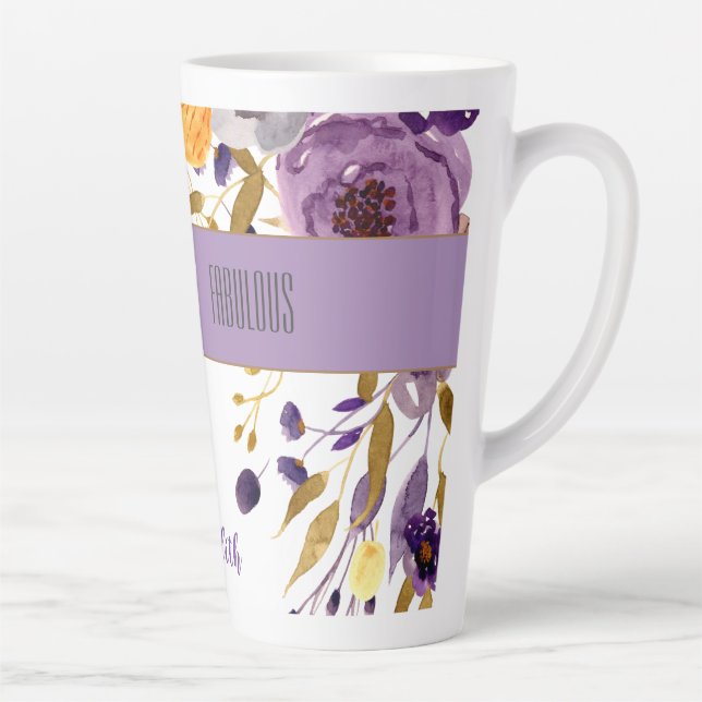 50 & Fabulous Watercolor Latte Mug (Droite)