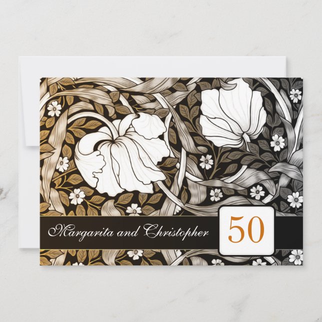 50 invitations pour l'anniversaire du mariage d'or (Devant)