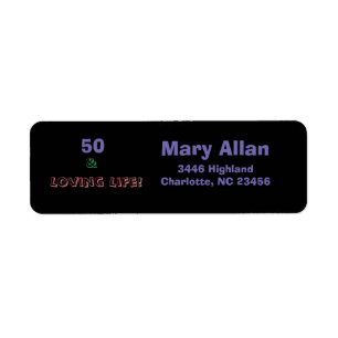 50 & Loving Life Retourner Étiquettes d'adresse