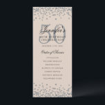 50 Programme d'Anniversaire Menu Merci U Silver Ch<br><div class="desc">Design élégant "Programme de fête d'anniversaire" avec faux parties scintillant confetti texte personnalisé.</div>