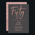 50 Roses Gold 50th Birthday Invitation<br><div class="desc">Trente Roses Gold 50e anniversaire Invitation</div>