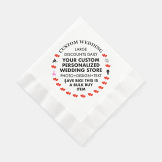 50 Serviettes en papier personnalisées de mariage 