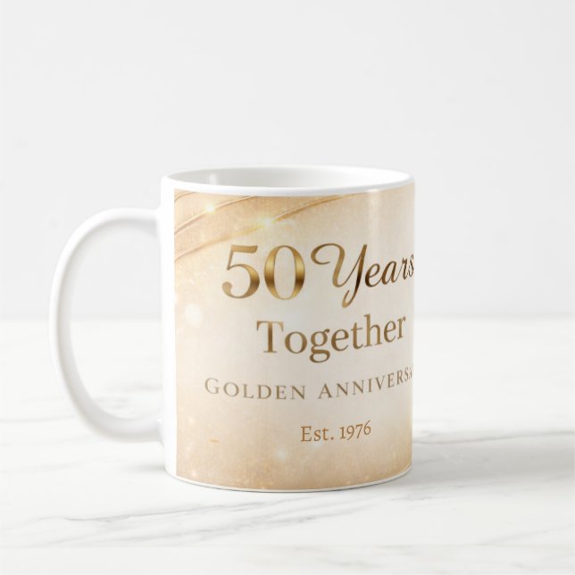 50 Year Anniversary Mug Golden Wedding Anniversary (Gauche)