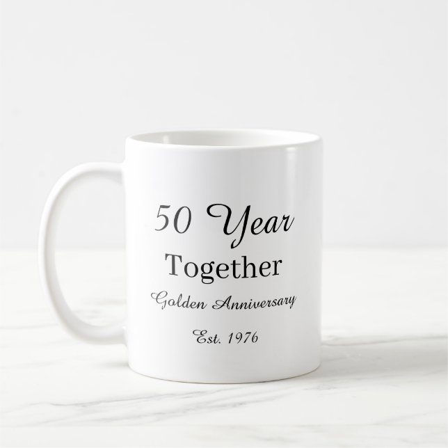 50 Year Anniversary Mug Golden Wedding Anniversary (Gauche)