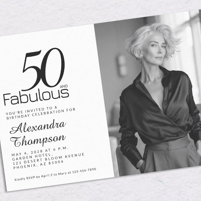 50and Fabulous 50th Birthday Party Invitation (Créateur téléchargé)
