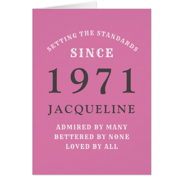 50e anniversaire 1971 Pink Black pour sa personnal (Devant)