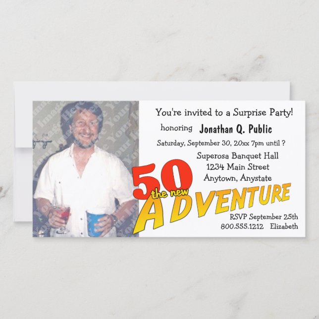 50e anniversaire Aventure Party Photo Invitation (Devant)