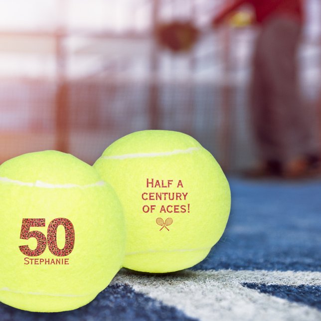 50e anniversaire balle de tennis léopard numéro 50 (Créateur téléchargé)