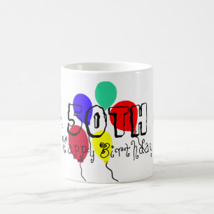 50e anniversaire Ballons Mugs de jalon