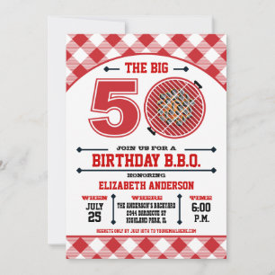 50e anniversaire Barbecue Invitation