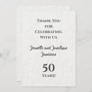 50e Anniversaire Blanc Floral Merci savoureux