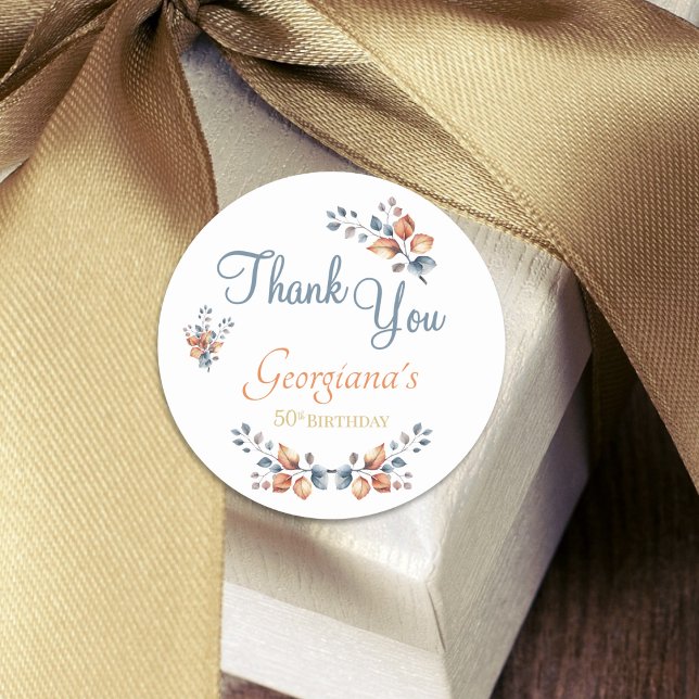 50e anniversaire Boho Automne Merci Stickers (Créateur téléchargé)
