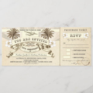 50e anniversaire carte d'embarquement invitations