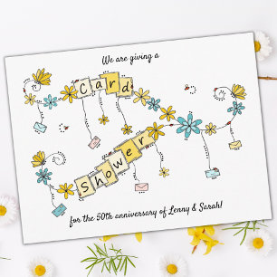 50e Anniversaire Carte Douche Whimsical Demande
