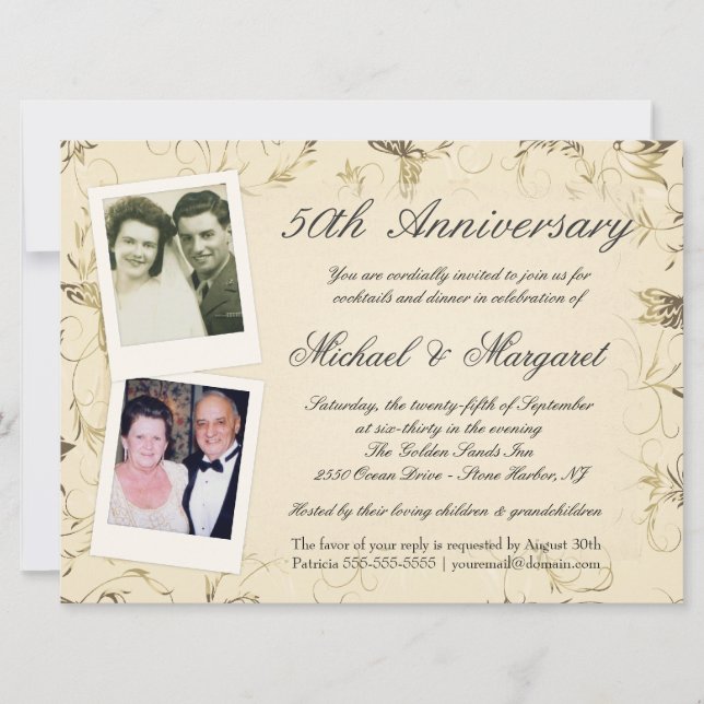 50e Anniversaire - Cartes d'invitation photo - Hie (Devant)