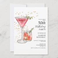 50e anniversaire Cocktail Party Invitation