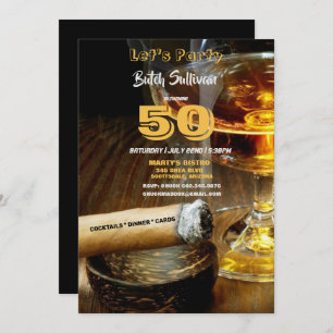 50e anniversaire, Cocktails & Cigars Invitation