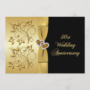 50e anniversaire Coeurs joints 3 Invitation