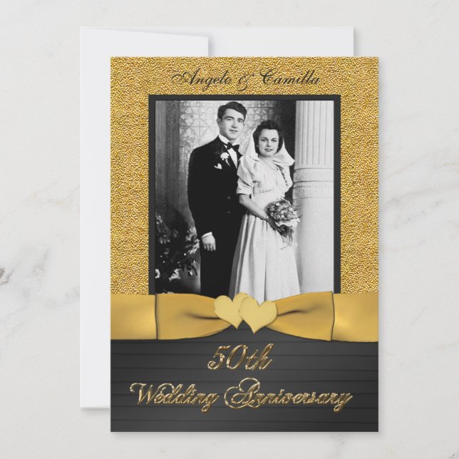 50e anniversaire Coeurs unis Invitation PHOTO 3 (Devant)