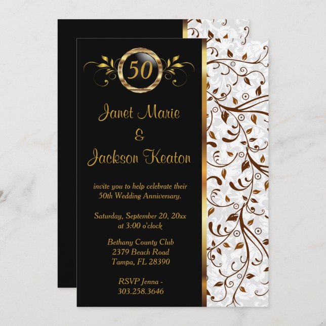 50e anniversaire de Black & Gold - Invitation (Devant / Derrière)