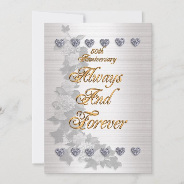 50e anniversaire de fête invitation Anges victorie (Devant)