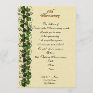 50e anniversaire de fête invitation shamrocks irla