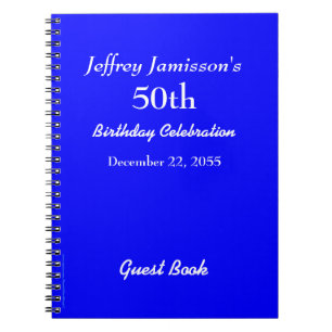 50e anniversaire de fête Livre d'invité Royal Blue