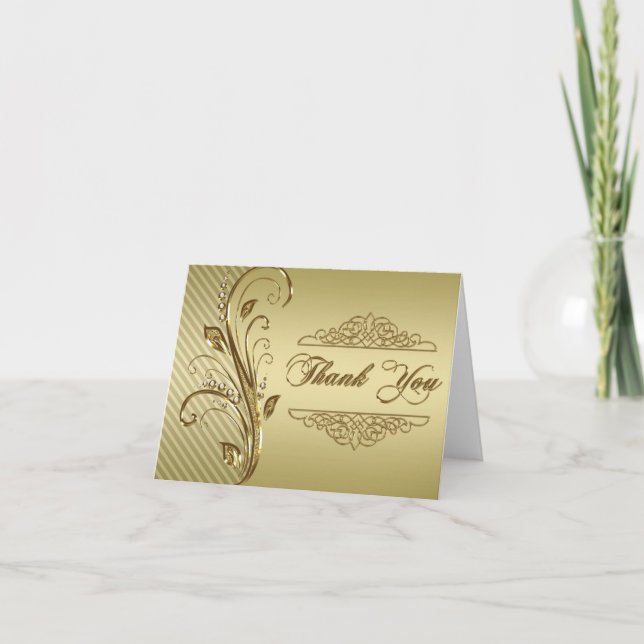 50e anniversaire de Mariage d'or Carte de remercie (Devant)