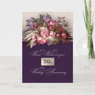 50e Anniversaire de Mariage d'or Cartes de voeux