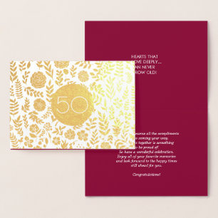 50e Anniversaire de Mariage d'or Cartes de voeux