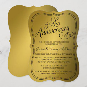 50e anniversaire de Mariage d'or Invitations