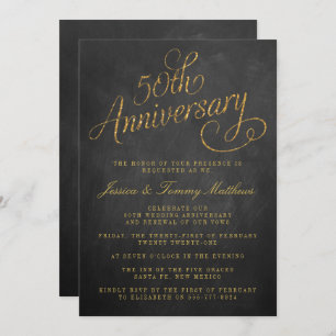 50e anniversaire de Mariage d'or Invitations